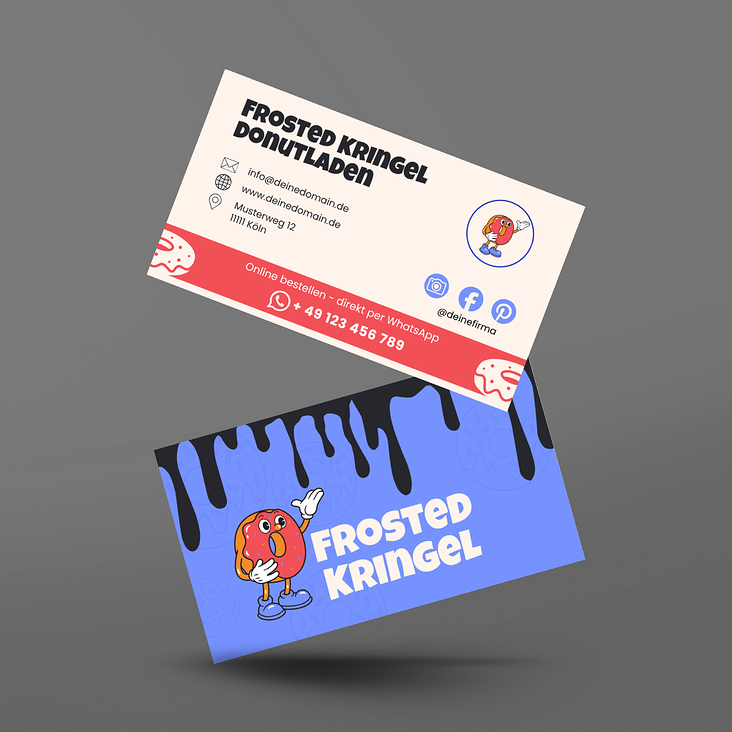 Visitenkarte Donutladen Köln Frosted Kringel Gastronomie