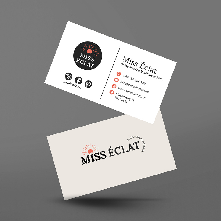 Visitenkarte Boutique Köln Miss Éclat