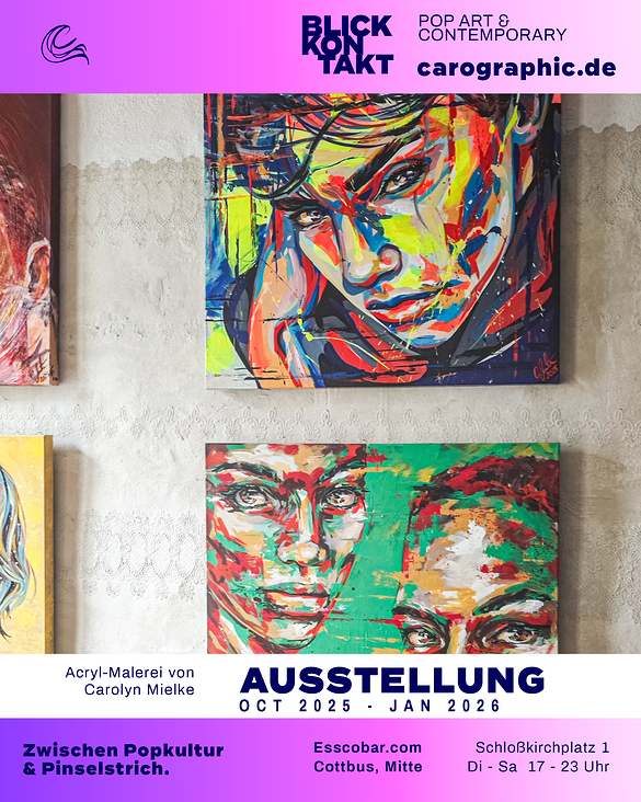 Ausstellung in Cottbus, carographic, Pop Art Kunst der Malerei von Carolyn Mielke
