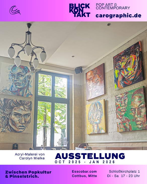 Ausstellung in Cottbus, carographic, Pop Art Kunst der Malerei von Carolyn Mielke