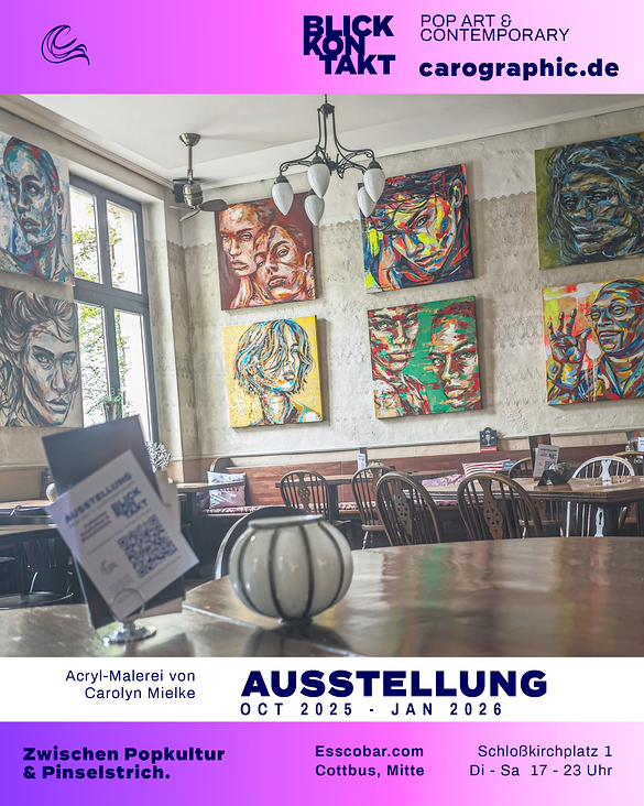 Ausstellung in Cottbus, carographic, Pop Art Kunst der Malerei von Carolyn Mielke