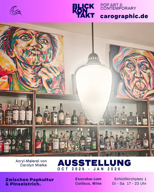Ausstellung in Cottbus, carographic, Pop Art Kunst der Malerei von Carolyn Mielke