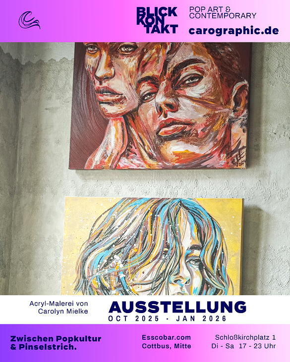 Ausstellung in Cottbus, carographic, Pop Art Kunst der Malerei von Carolyn Mielke