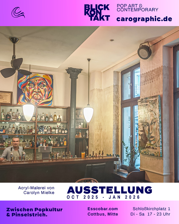 Ausstellung in Cottbus, carographic, Pop Art Kunst der Malerei von Carolyn Mielke