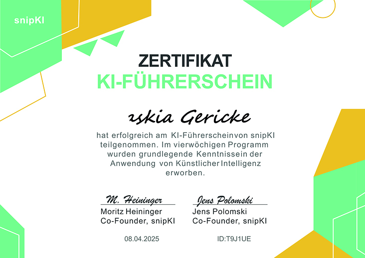 Dein KI-Führerschein Saskia Gericke