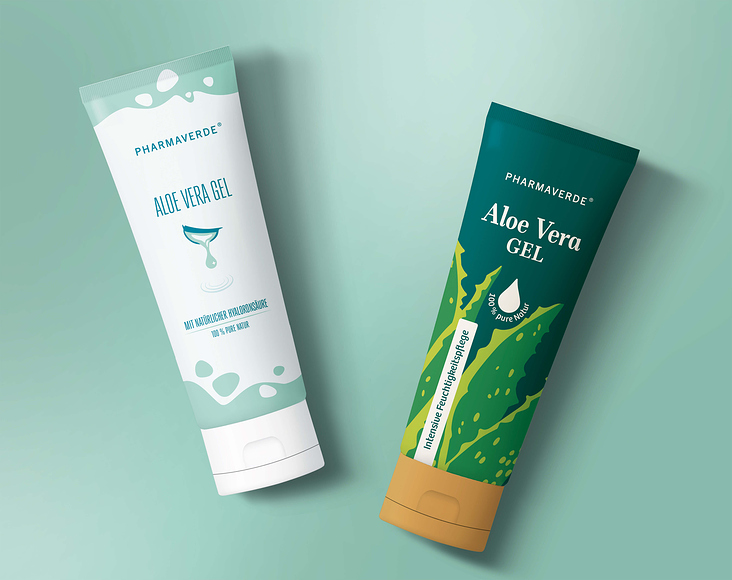RELAUNCH PACKAGING DESIGN Aloe Vera Gel // PHARMAVERDE – 2 Kontepte