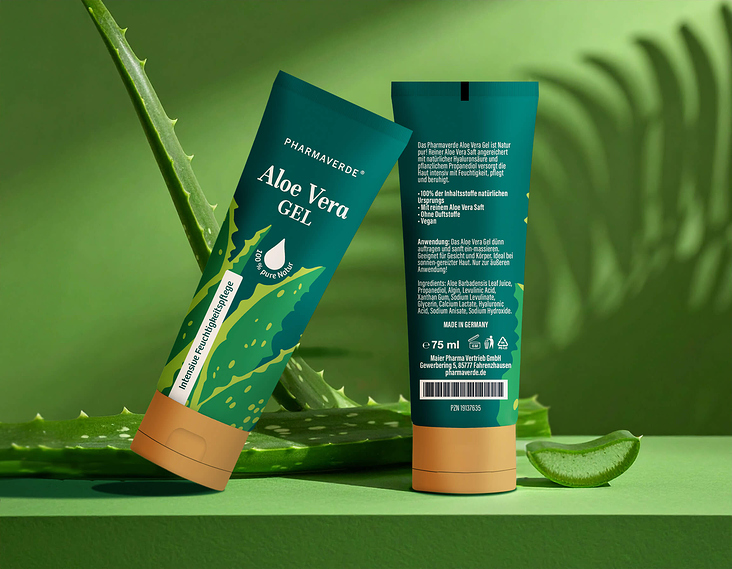 RELAUNCH PACKAGING DESIGN Aloe Vera Gel // PHARMAVERDE – Konzept „Botanical Power“