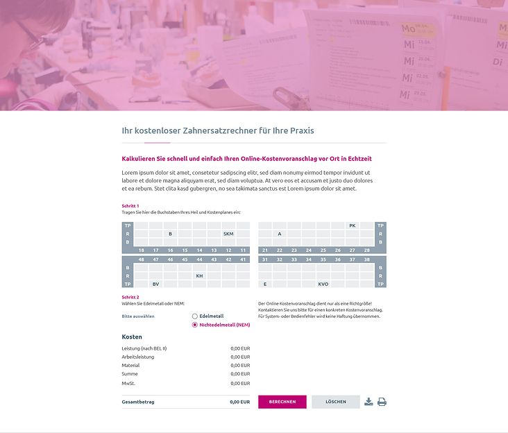 Interaktiver Online Kalkulator