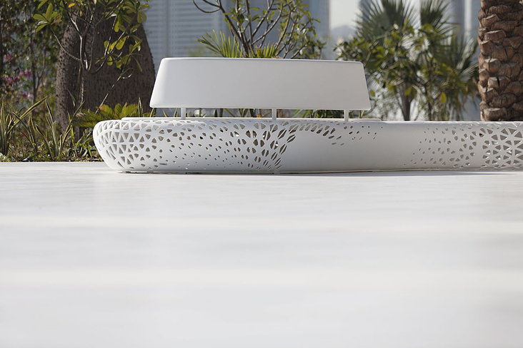 Exterior furniture design for Noor Island, Sharjah