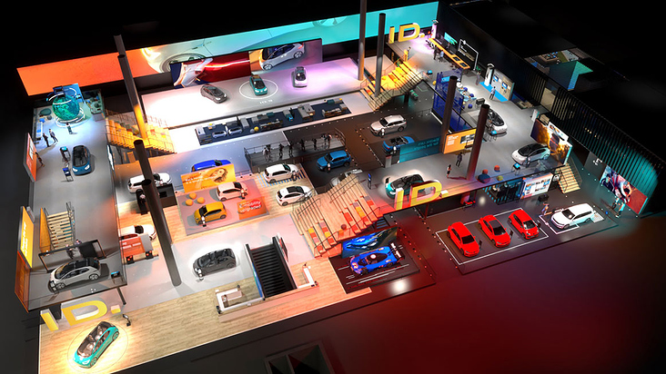 Isometric view of Messestand