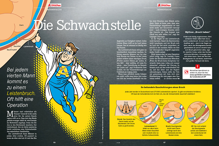 Medizinische Illustration/Infografik zu Männer-Medizin