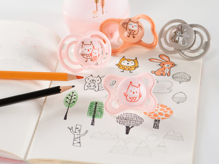 Kreation und Design von putzigen Illustrationen für MAM Babyartikel