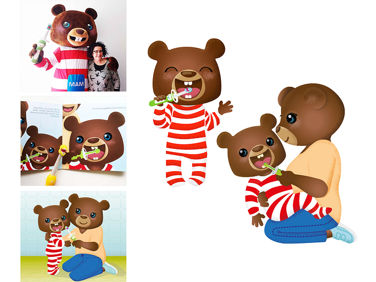 Gestaltung und Illustration des Maskottchens „Brushy“