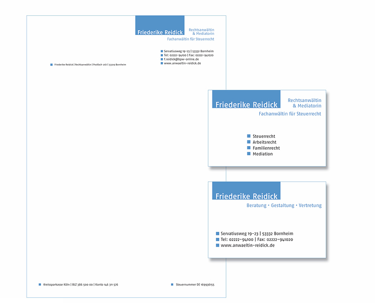Logo, Briefpapier, Visitenkarte, Website