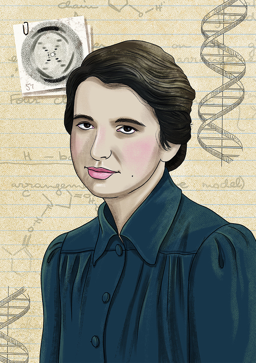 Illustration der Wissenschaftlerin Rosalind Franklin