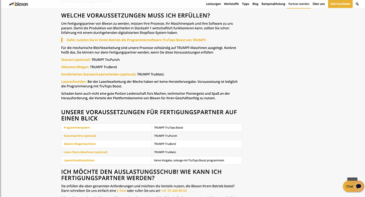 Landingpage – Konzept und Text – Blexon