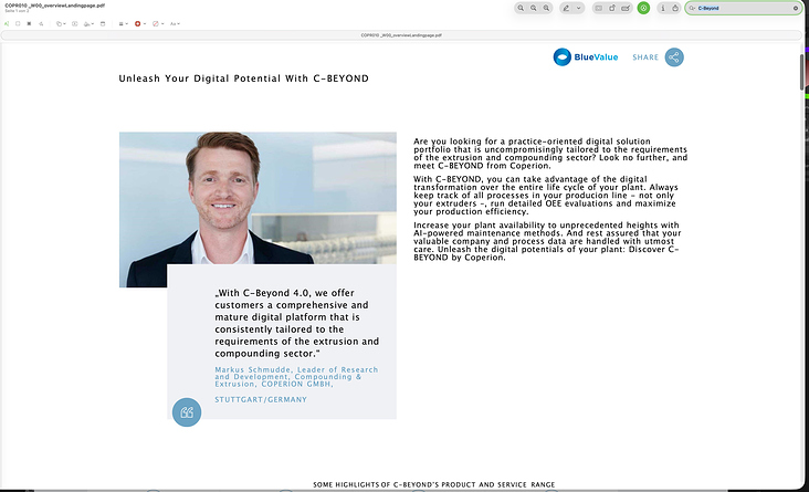 Publitek – C-Beyond – Landingpage Konzeptentwurf