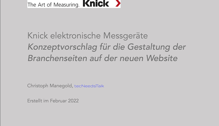 KNICK – Content Strategie – Konzept
