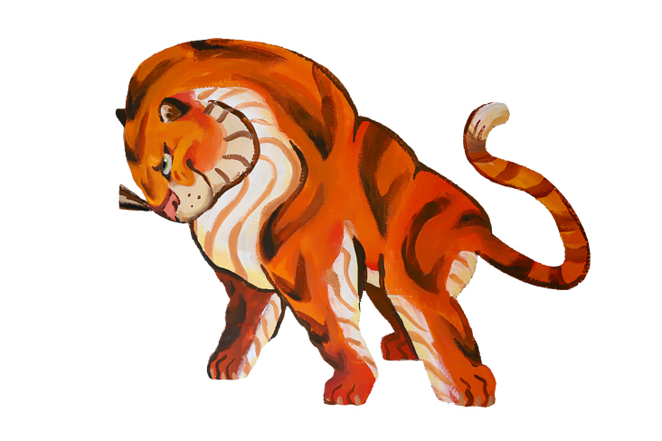 „Der Tiger in dir“ 2025 Acrylfarbe auf Wellpappe 86mm x 78mm