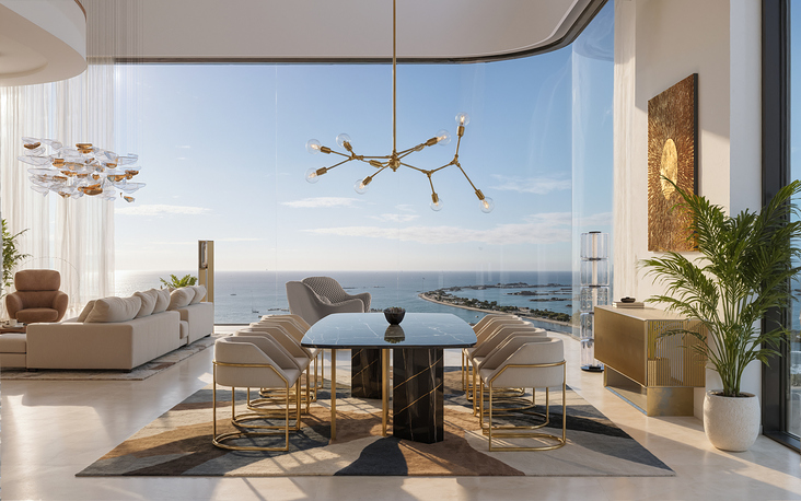 Innenvisualisierung: Elegant. Skulptural. Dubai.