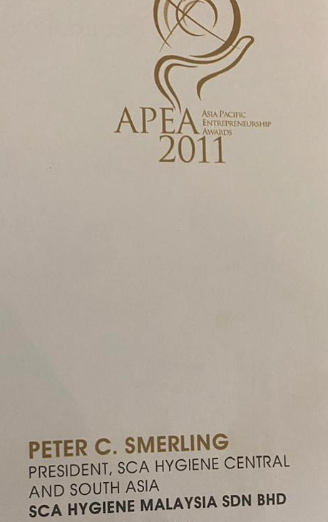 Peter Smerling is the President of SCA Hygiene in the Central and Southeast Asia region.