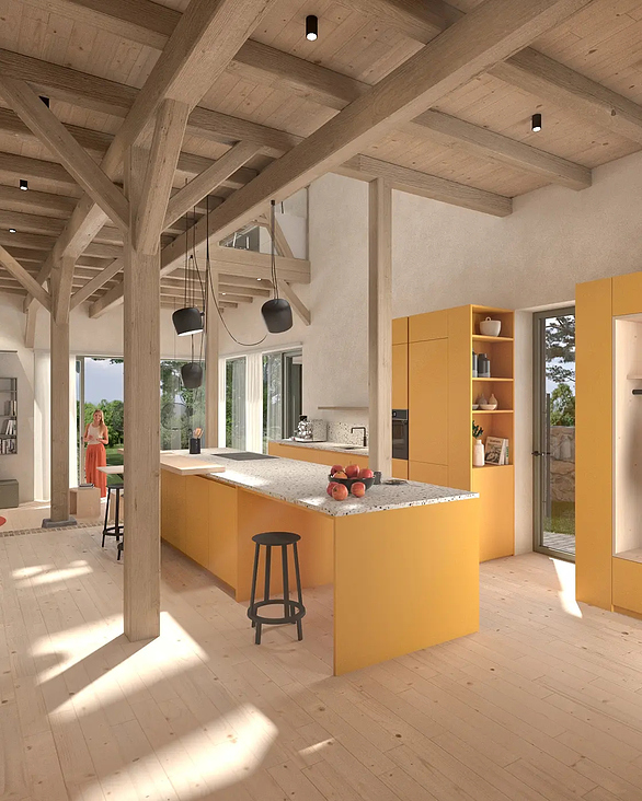 PlanBauwerk-Interior-Rustikal-modern-Fachwerk-Bestandsanierung