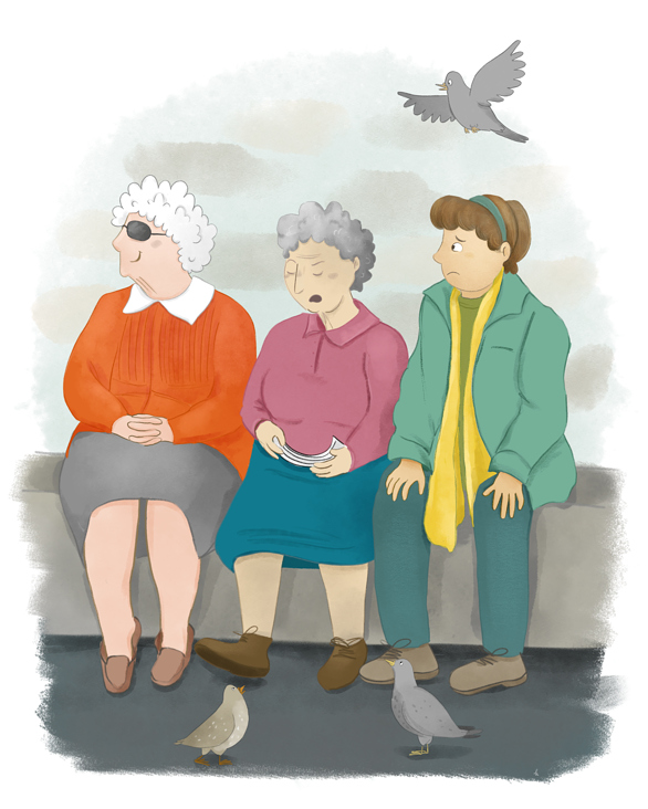 Frauen auf der Bank
