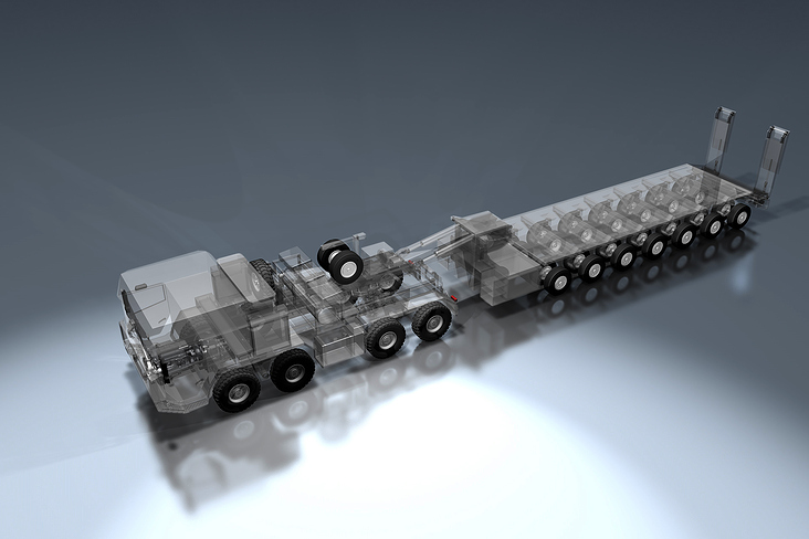 Sattelzug Tieflader