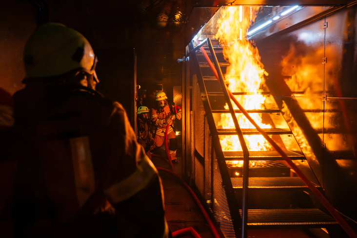Einsatzszene der Feuerwehr