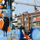 „300sqm large ‘Urban Painting’ colours Amsterdam.“ von Claudius Gebele