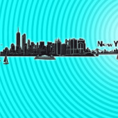 „Illustration der Skyline von New York“ von makellos · Grafik & Illustration