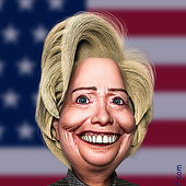 „Karikatur Hillary Clinton“ von Udo Graf