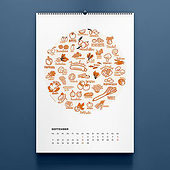 „Doodle Kalender Obst und Gemüse“ von Marina Schilling