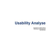 „Usability Analyse“ von Bettina Flecks