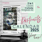 Diseñadores: «Kunstkalender 2025 von carographic ist da» de Carolyn Mielke carographic