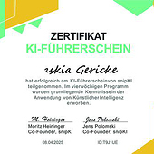 “Zertifikat” from Saskia Gericke