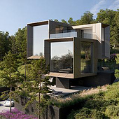 Diseñadores: «Außenvisualisierung: Stadthaus in der Schweiz» de Render Vision