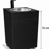 «Mobiler Waschtisch Schwarz mit Edelstahlspüle» de Keton-Spuele.de