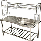 «Edelstahl Outdoor Waschtisch mit Ablage & Aufsa» de Keton-Spuele.de