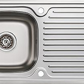 «Edelstahl Einbauspüle 76 × 43,5 cm mit Abtropffl» de Keton-Spuele.de