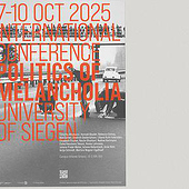 «Plakatgestaltung: Politics of Melancholia» de textkommasatz
