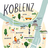 «Koblenzkarte – Map Illustration» de Svea Hansohn