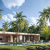 «Casa Travertino — Residential Exterior» de 2mb.studio