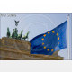 euro-flag and brandenburg gate