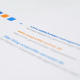 Briefbogen Detail, Webadressen der Firma, die ähnlich einem Logo verwendet werden