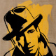 Humphrey Bogart 60 × 80 cm Acryl auf Naturleinen
