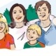 Illustration von einer Familie