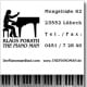 The Piano Man Visitenkarte – offen