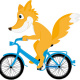Fuchs auf Fahrrad