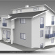 3D-Presentation zur Planung eines Einfamilienhauses.